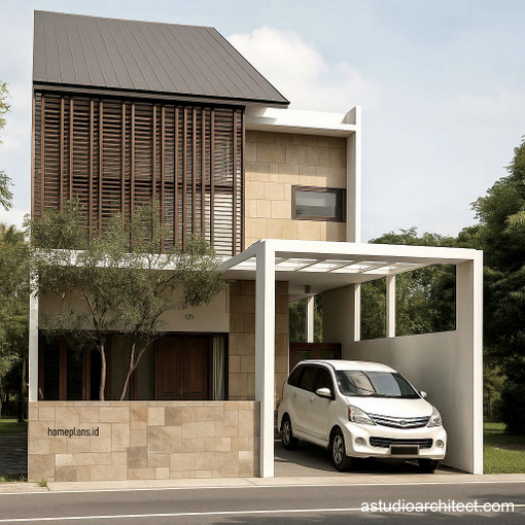 [kode 015] Rumah diatas lahan 7,5x17m dengan Open Plan