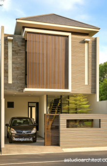 [kode 032D] Desain 6x17m dengan layout Open plan 3 kamar